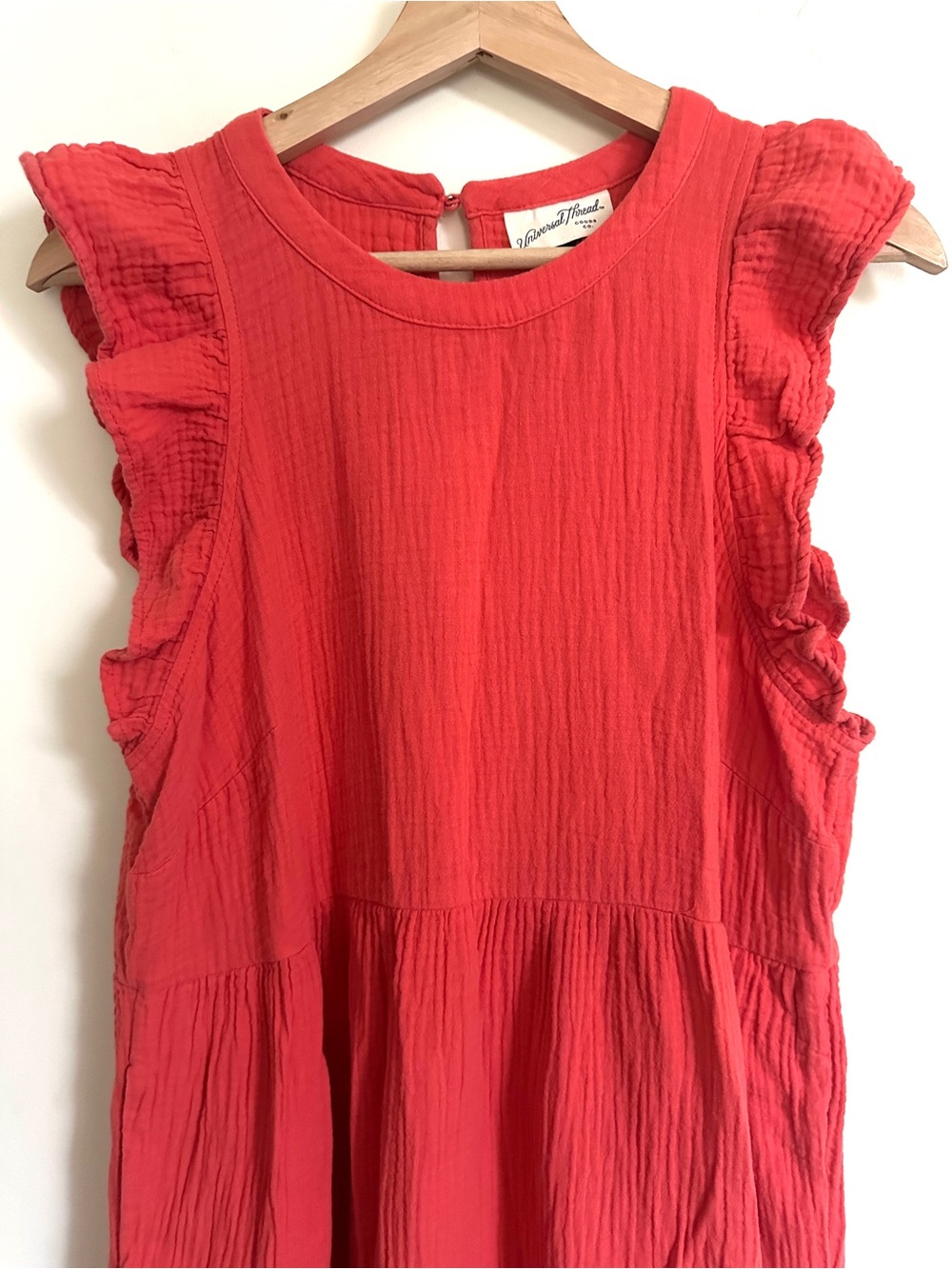 Universal Thread Coral Red Tiered Dress - Picture 2 of 7